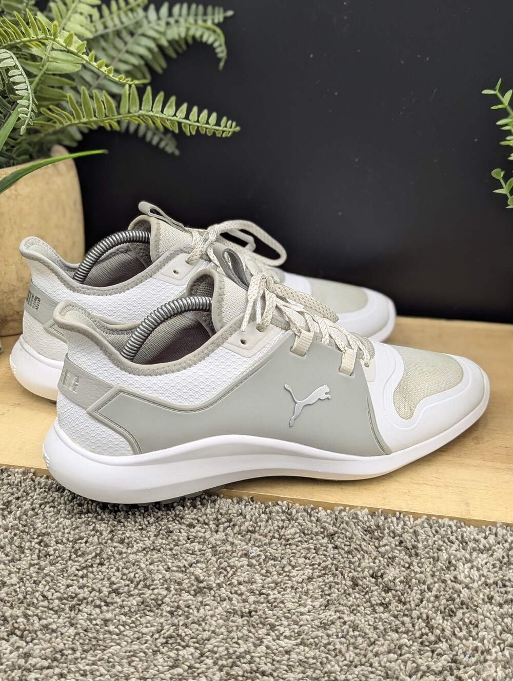 Puma Ignite Fasten8 White Leather Spikeless Golf Shoes Mens Size 8.5